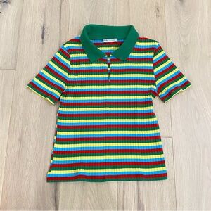 Zara | Colourful short sleeve polo shirt❤️🧡💛💚💙